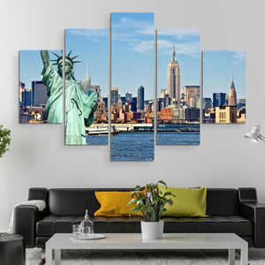 5 piece Liberty in NYC wall art