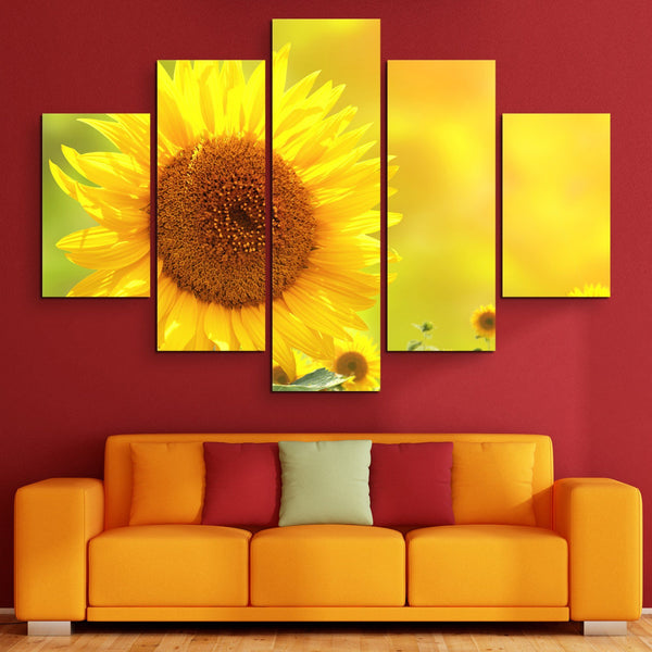 5 piece Sunflower wall art
