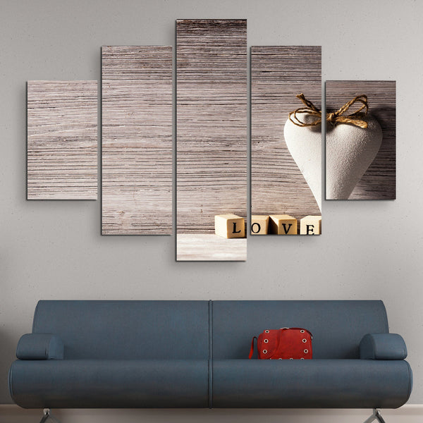 5 piece Decorate with Love wall art