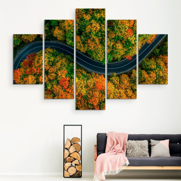 5 piece Road in Autumn wall art
