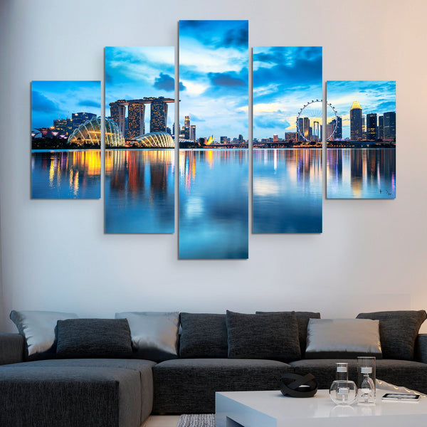 5 piece Singapore In All Its Glory wall art
