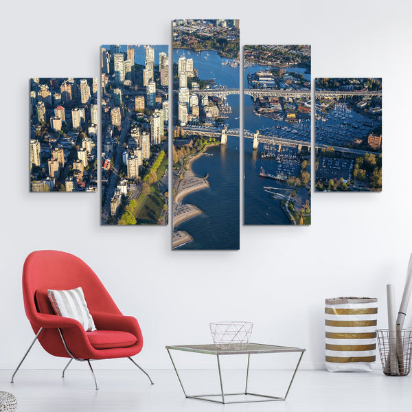 5 piece Canada Downtown View wall art