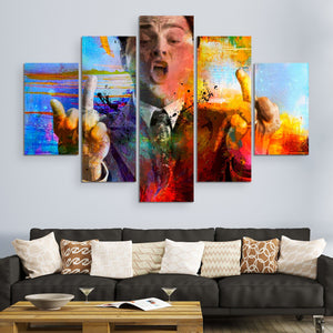 5 piece Leo Middle Fingers wall art