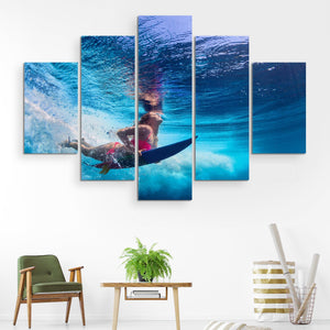 5 piece Surfer wall art