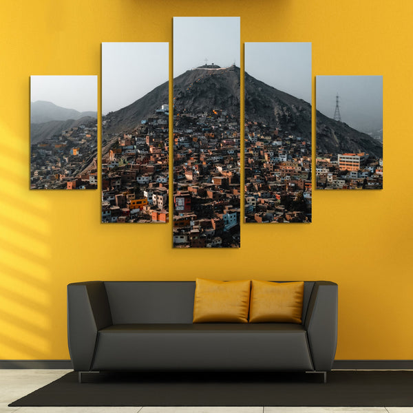 On the Mountain Side Canvas Print 5 piece wall art