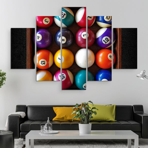 5 piece Billiard Balls wall art