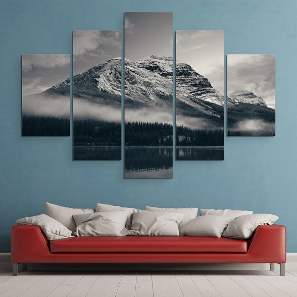 Snow Capped Mountain - Banff National Park wall art 5 piece living room art