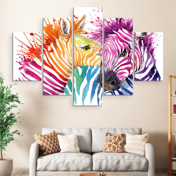abstract watercolor zebra wall art 5 piece
