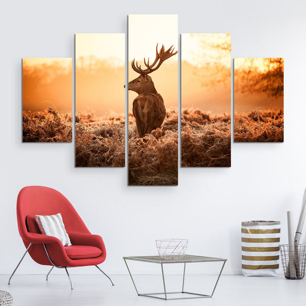 5 piece Deer Sunshine wall art