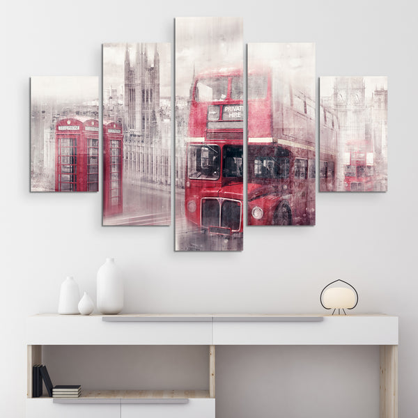 London Westminster Collage 5 piece wall art