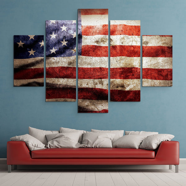 5 piece USA wall art