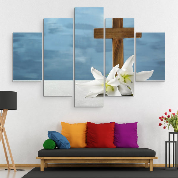 jesus cross wall art 5 piece