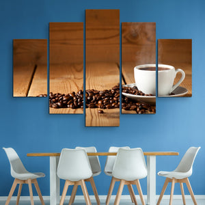 5 piece White Coffee wall art