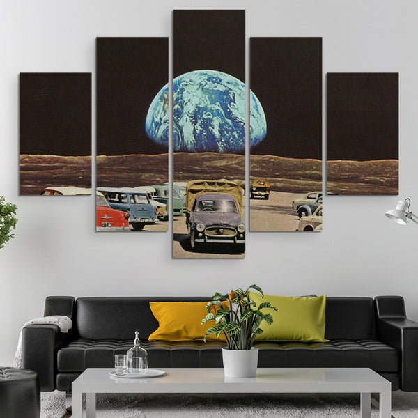 King Park Vintage cars Earth view 5 piece wall art