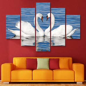 5 piece Swan Lovers wall art