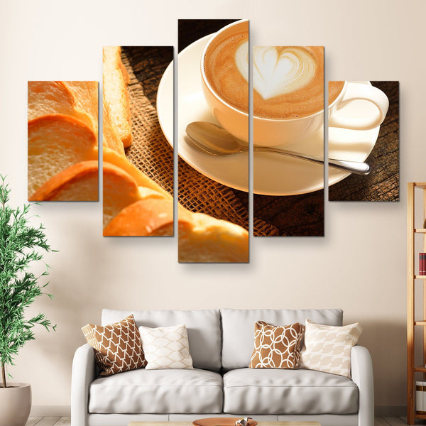 5 piece Some Bread and Latte wall art