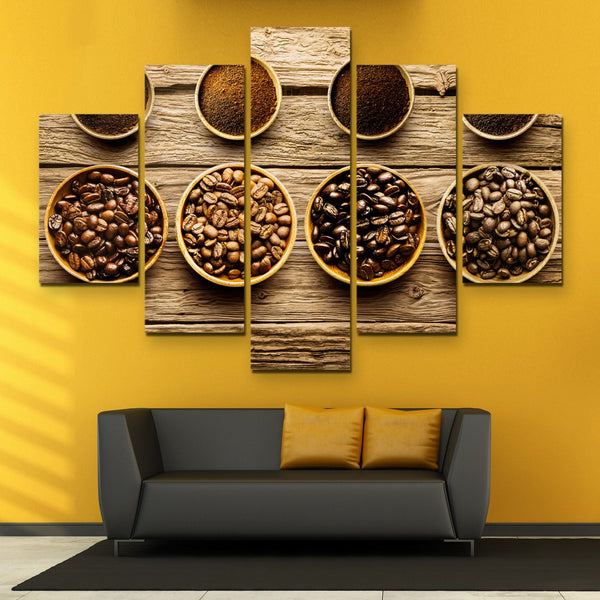 5 piece Coffee Beans wall art
