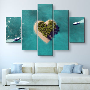 5 piece Heart Island wall art