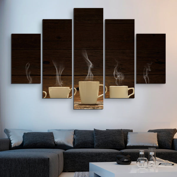5 piece Variety of Cups wall art