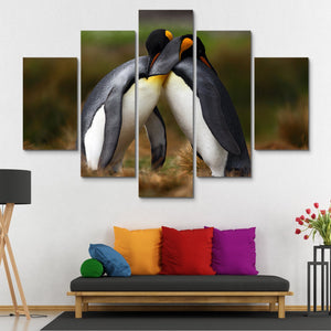 5 piece Penguin Couple Cuddles wall art