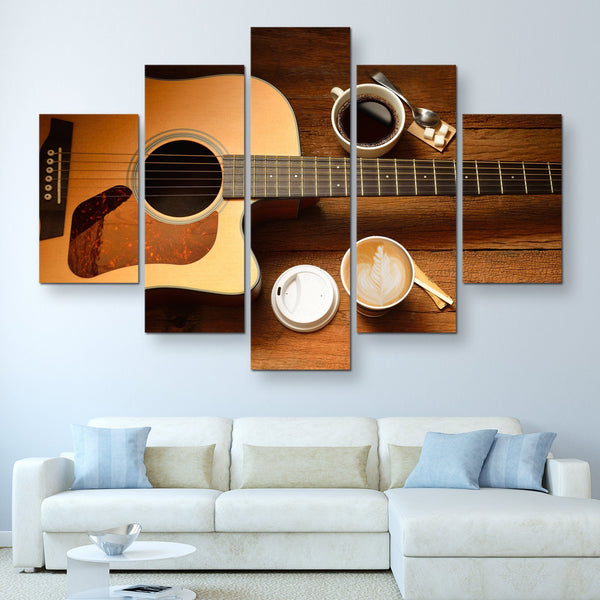 5 piece Music and Coffee wall art