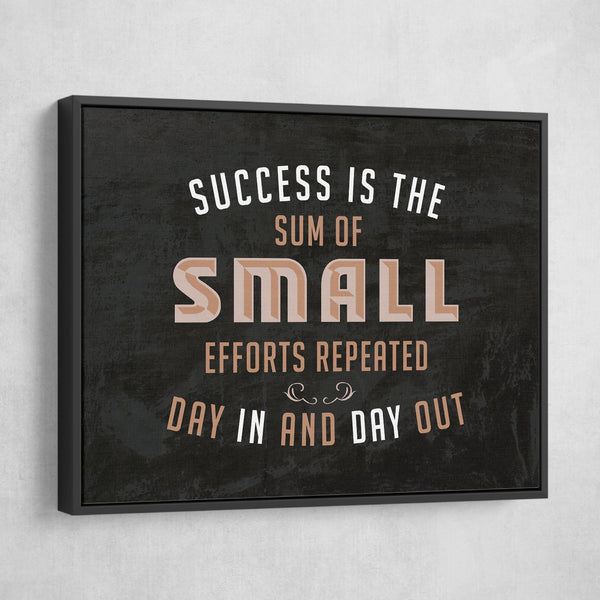 success is the sum of all small efforts repeated day in and day out wall art