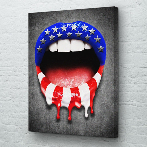 USA Lips Wall Art