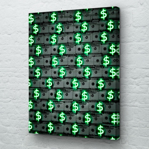 Neon Money Canvas Art
