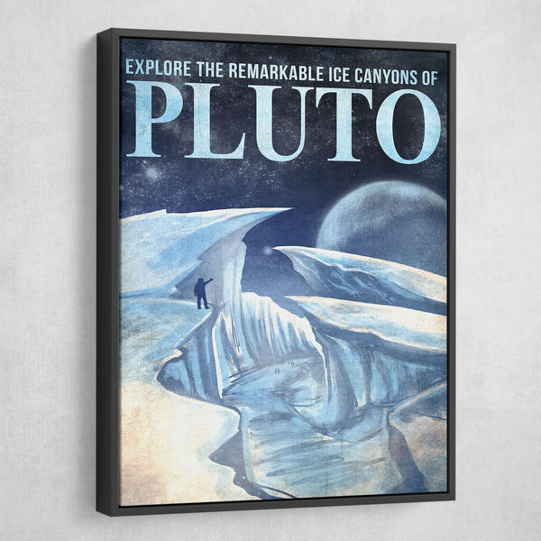 Pluto futuristic planet wall art