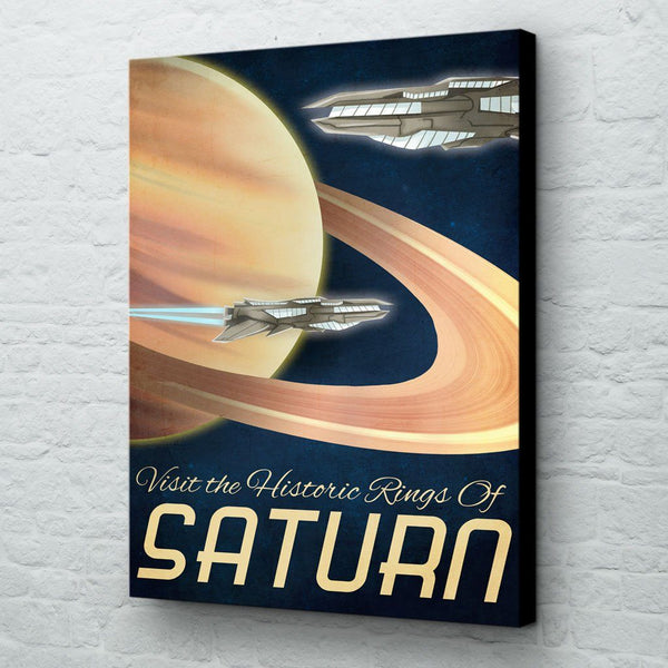 Saturn futuristic planet wall art