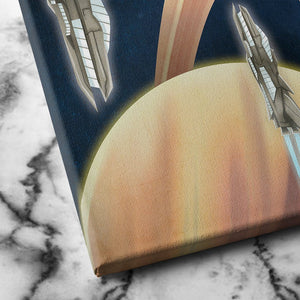 Saturn futuristic planet canvas art