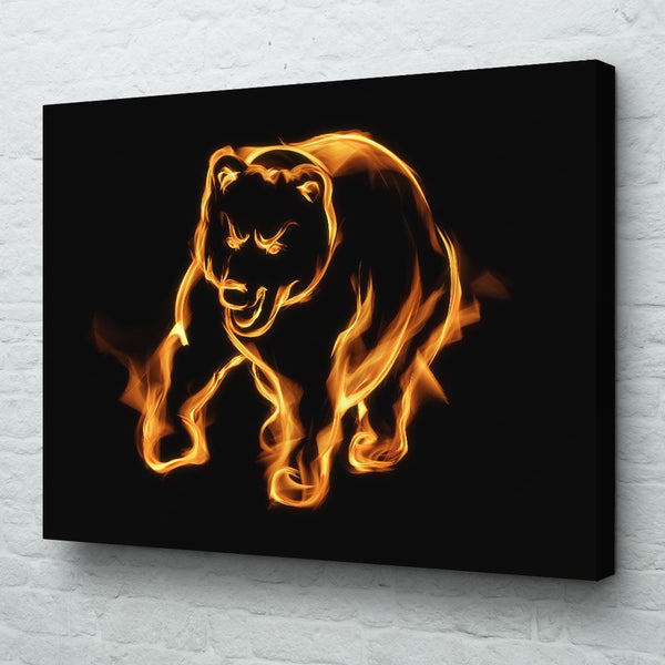 charging bear wall art