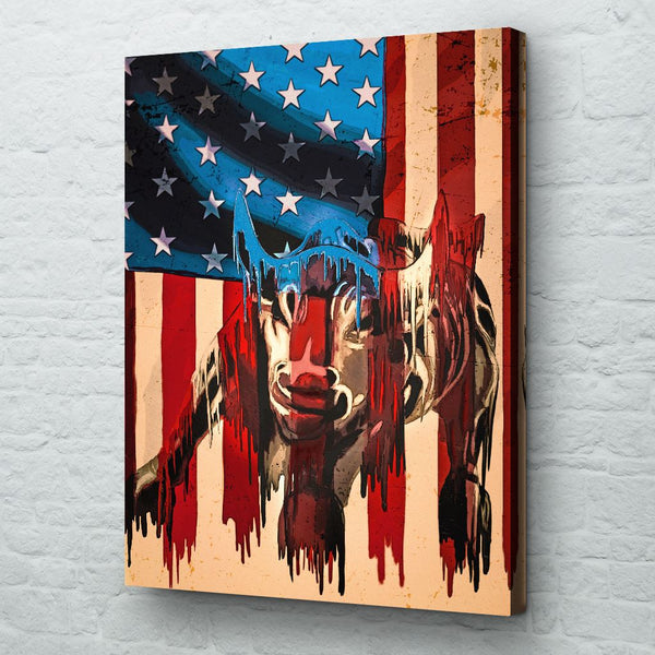 charging bull wall art