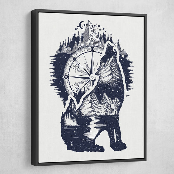 Wolf Compass Canvas Print