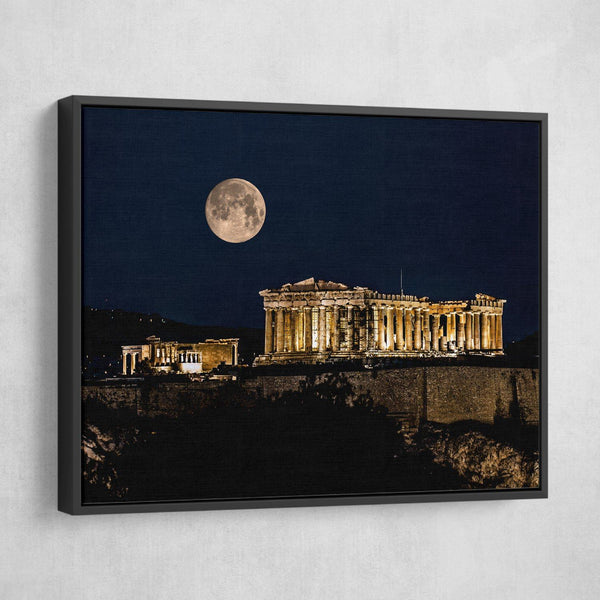 Parthenon At Night Canvas Print