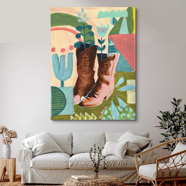 Boots Bouquet Canvas Print