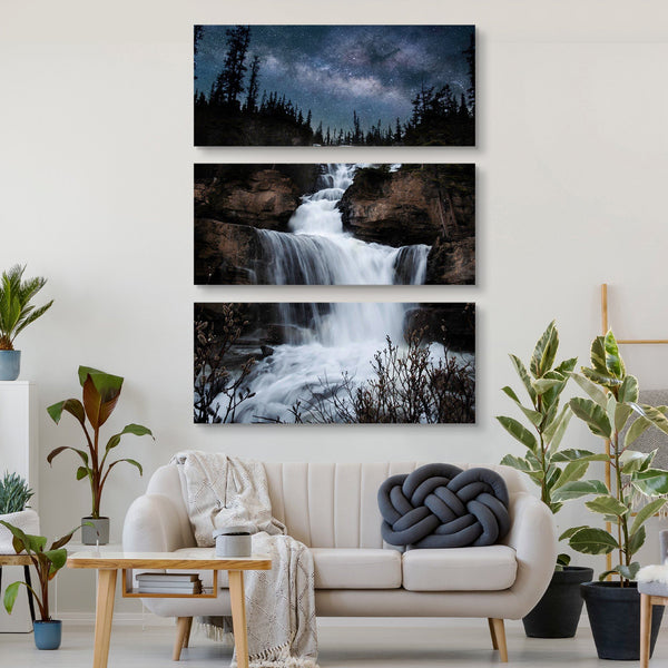 Milky Way Waterfall Canvas Print