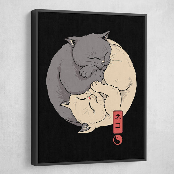 Yin Yang Cats Canvas Print