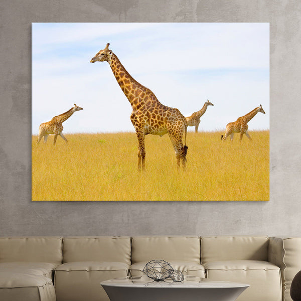 3 Giraffes in the Jungle wall art