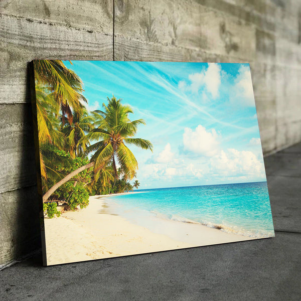 Sandy Beach and Palm Trees art