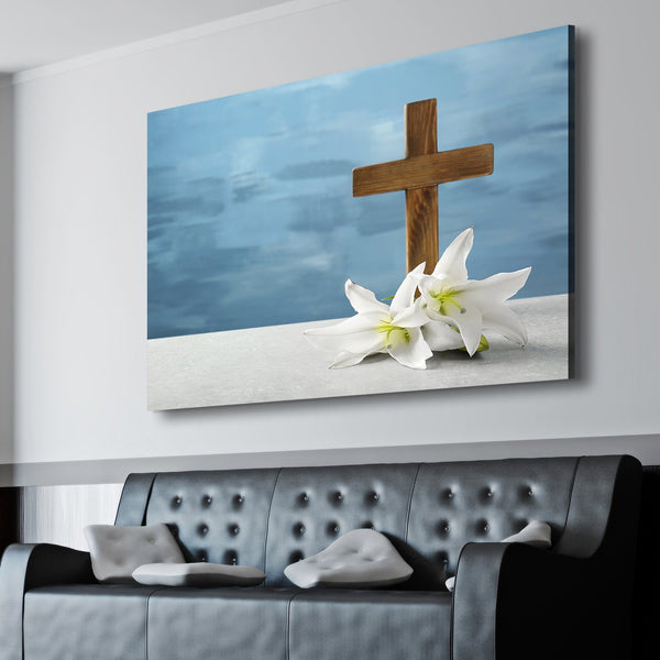 cross of jesus christ living room wall art