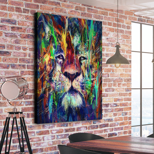 lion wall art abstract painting