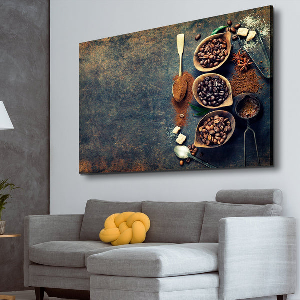 Three Variants of Coffee living room wall art