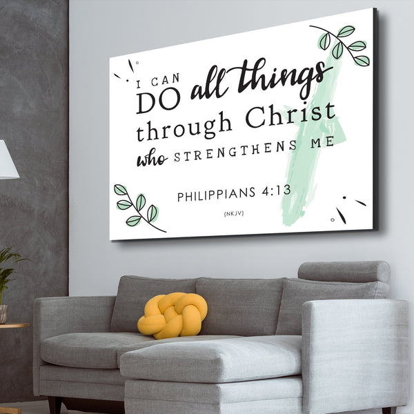 do all things through christ Philippians 4:13 canvas wall art