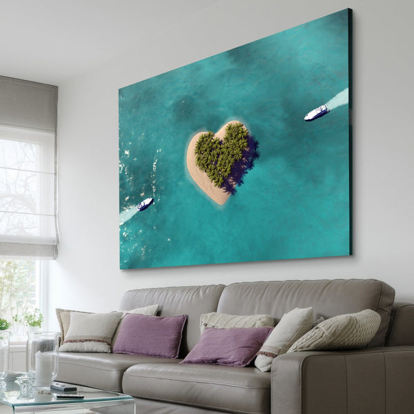 Heart Island living room wall art