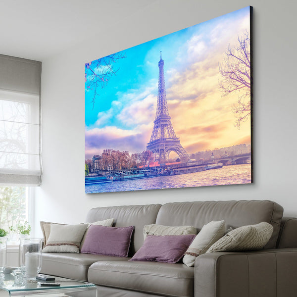 Romantic Eiffel Tower living room wall art