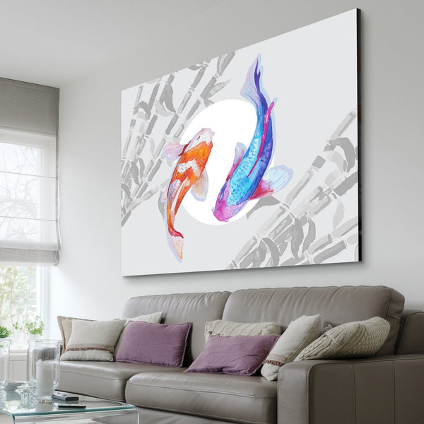 Watercolor Koi Fish living room wall art