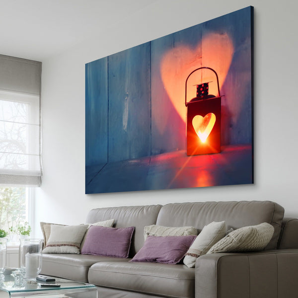 heart lamp living room wall art