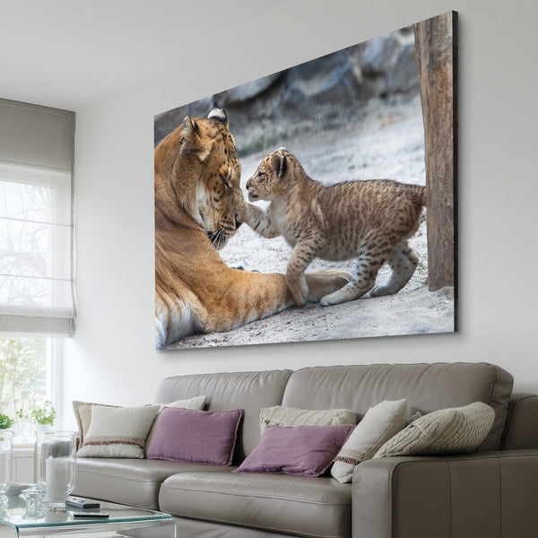 Lion and Cub living room wall art