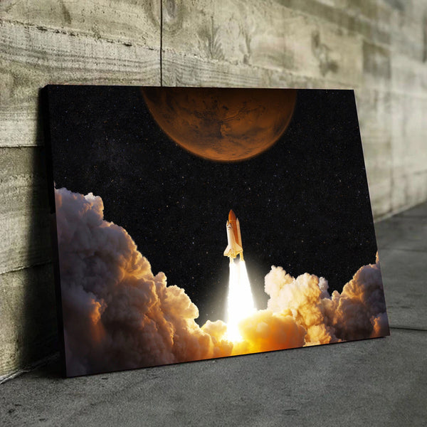 to the red planet canvas wall art